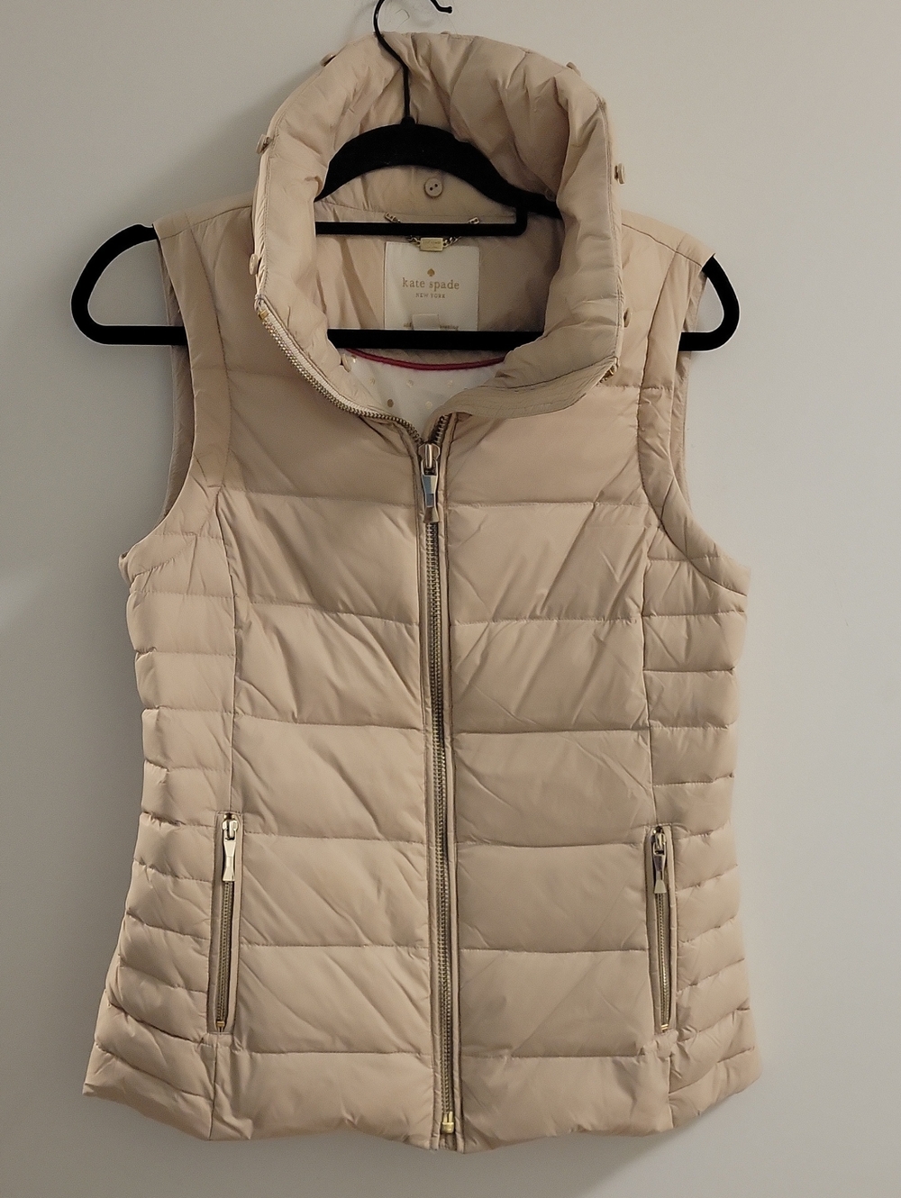 kate spade Cream Quilted Sleeveless Puffer Vest Size Small